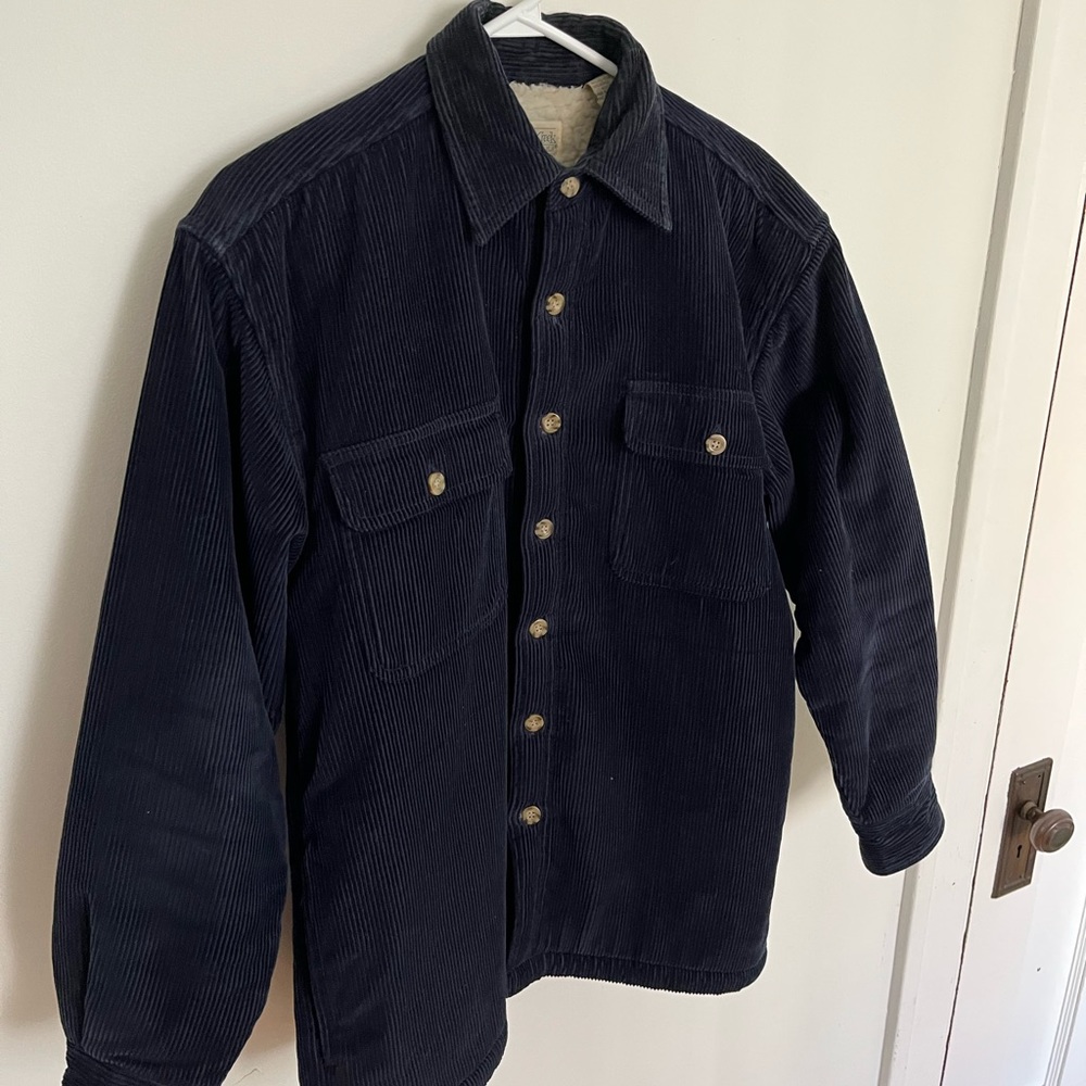 Vintage Navy Corduroy Sherpa-Lined Jacket
